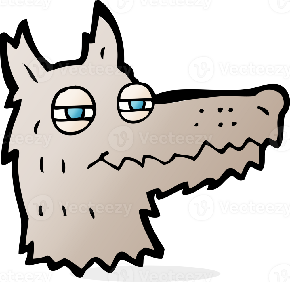 cartoon smug wolf face png