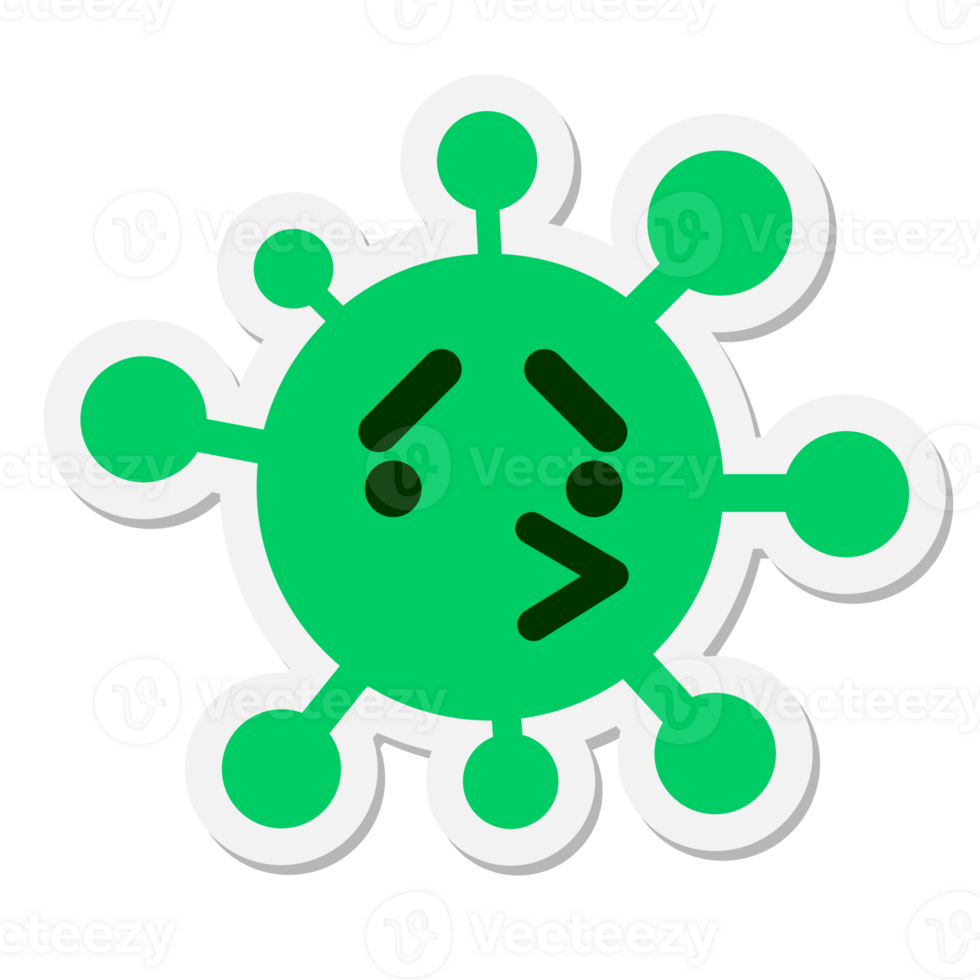 simple worried bird virus sticker png
