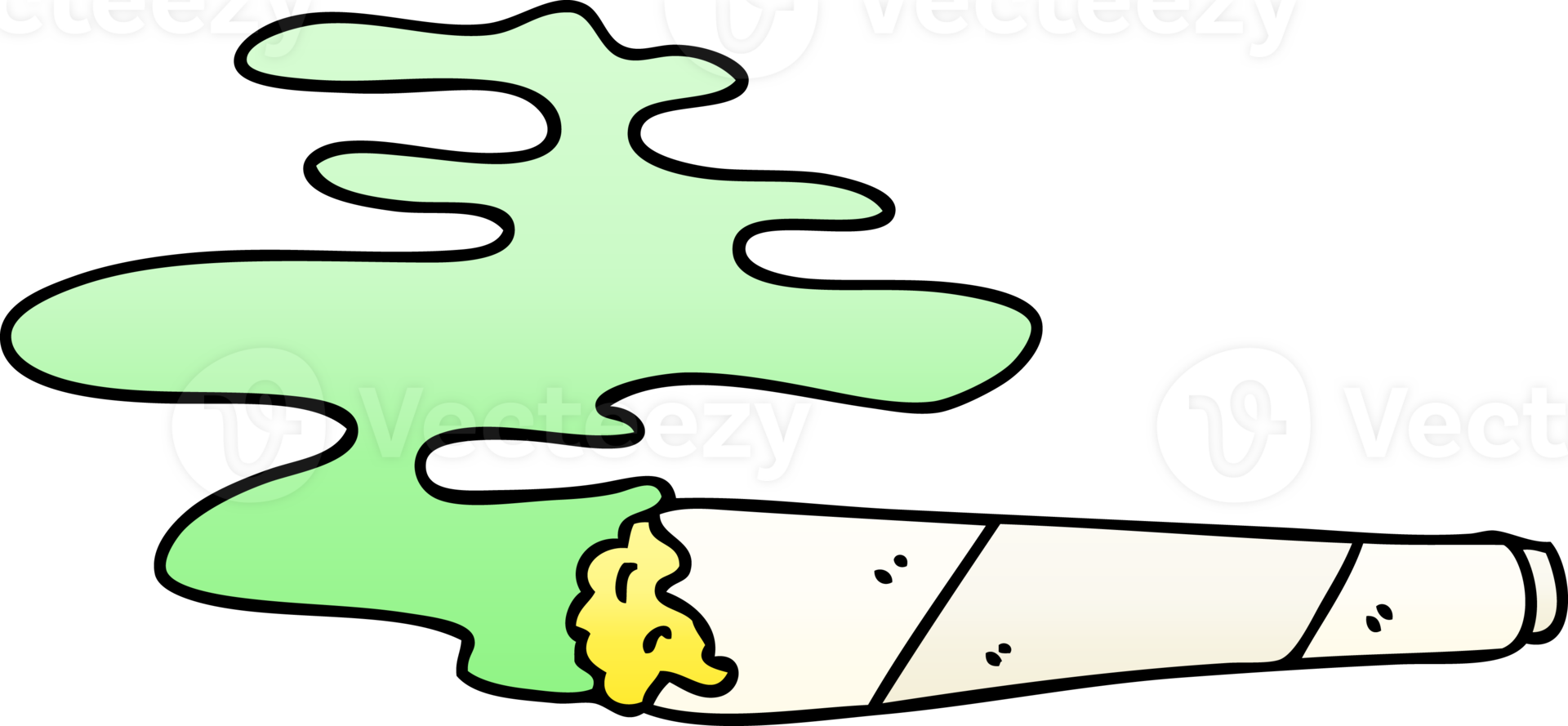 gradient shaded quirky cartoon lit joint png