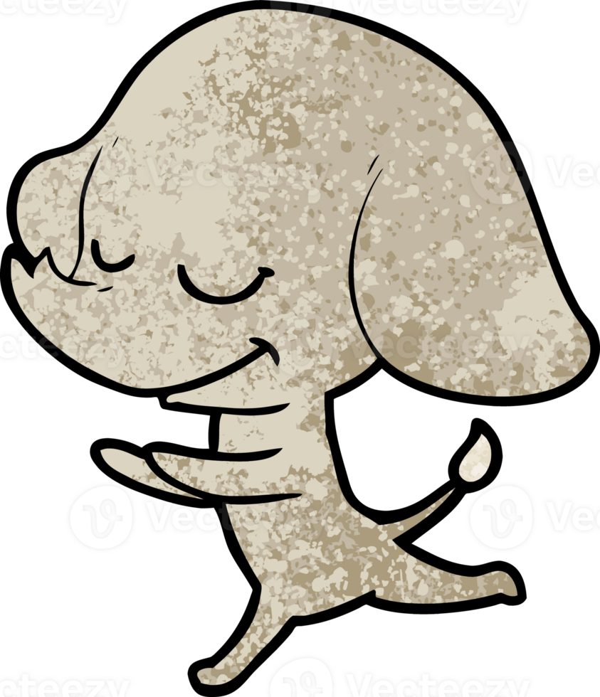 cartoon smiling elephant running png