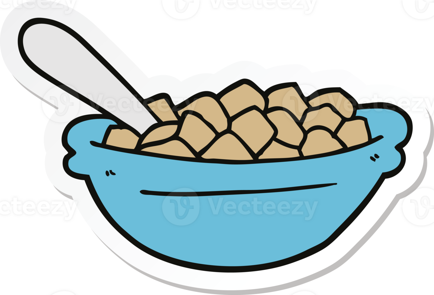 sticker of a cartoon cereal bowl png