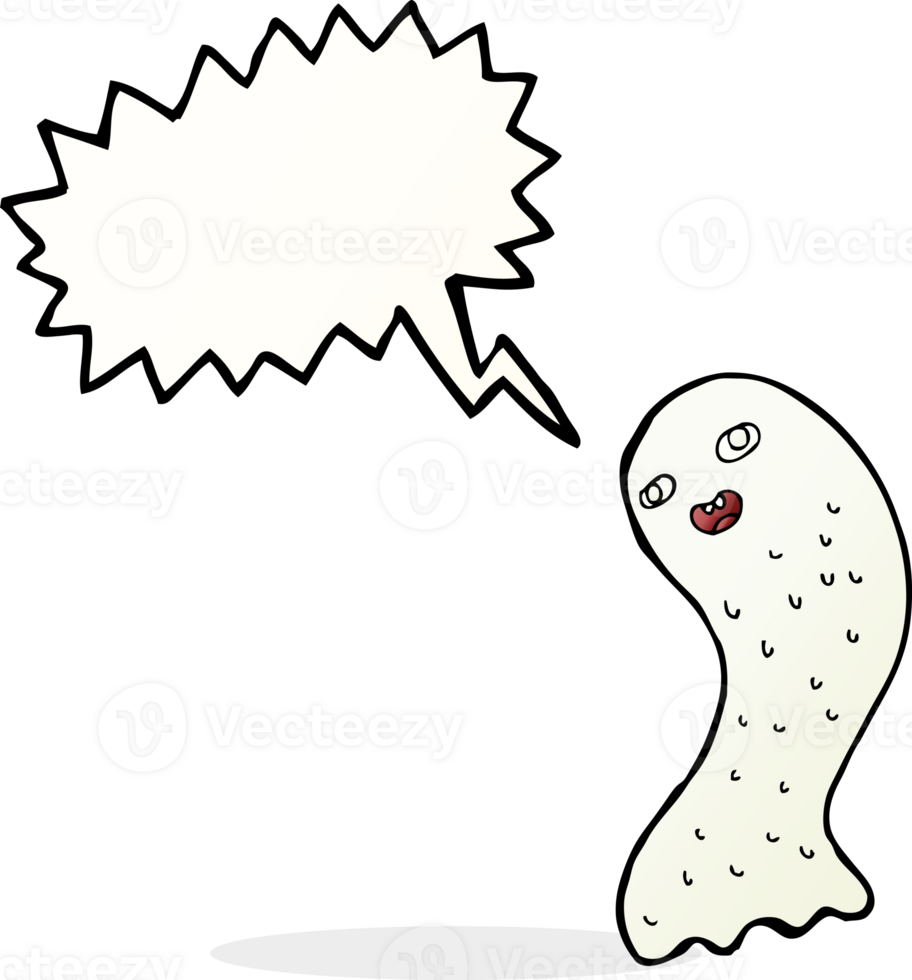 funny cartoon ghost with speech bubble png