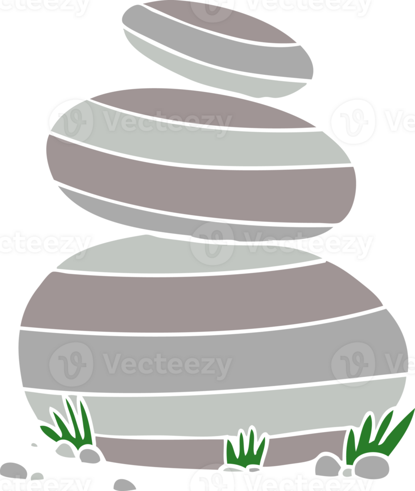 flat color style cartoon large stacked stones png