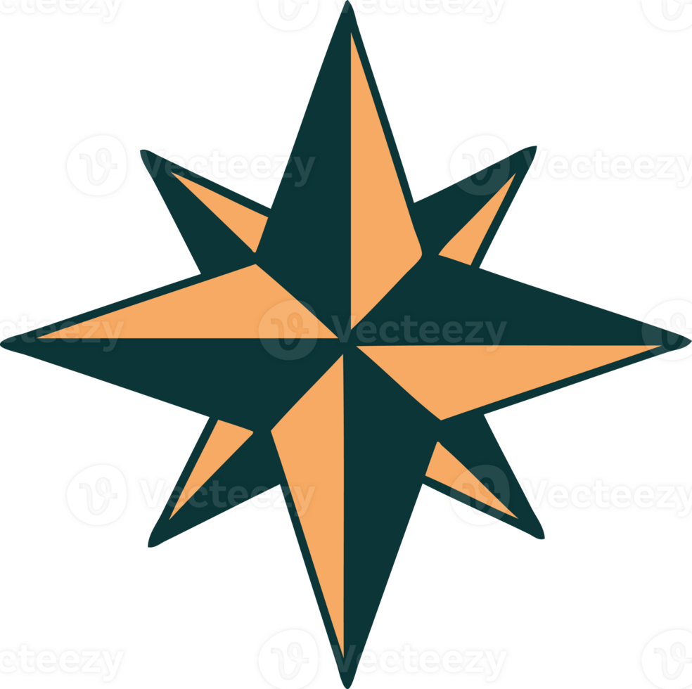 iconic tattoo style image of a star png