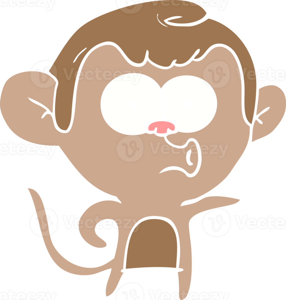 flat color style cartoon pointing monkey png