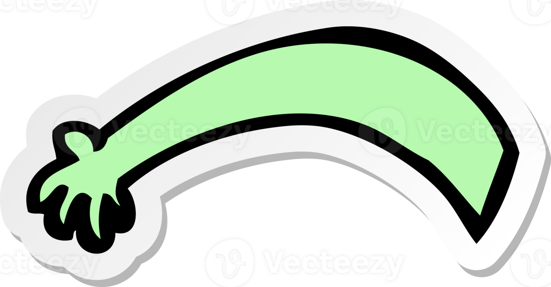 sticker of a cartoon alien  arm png
