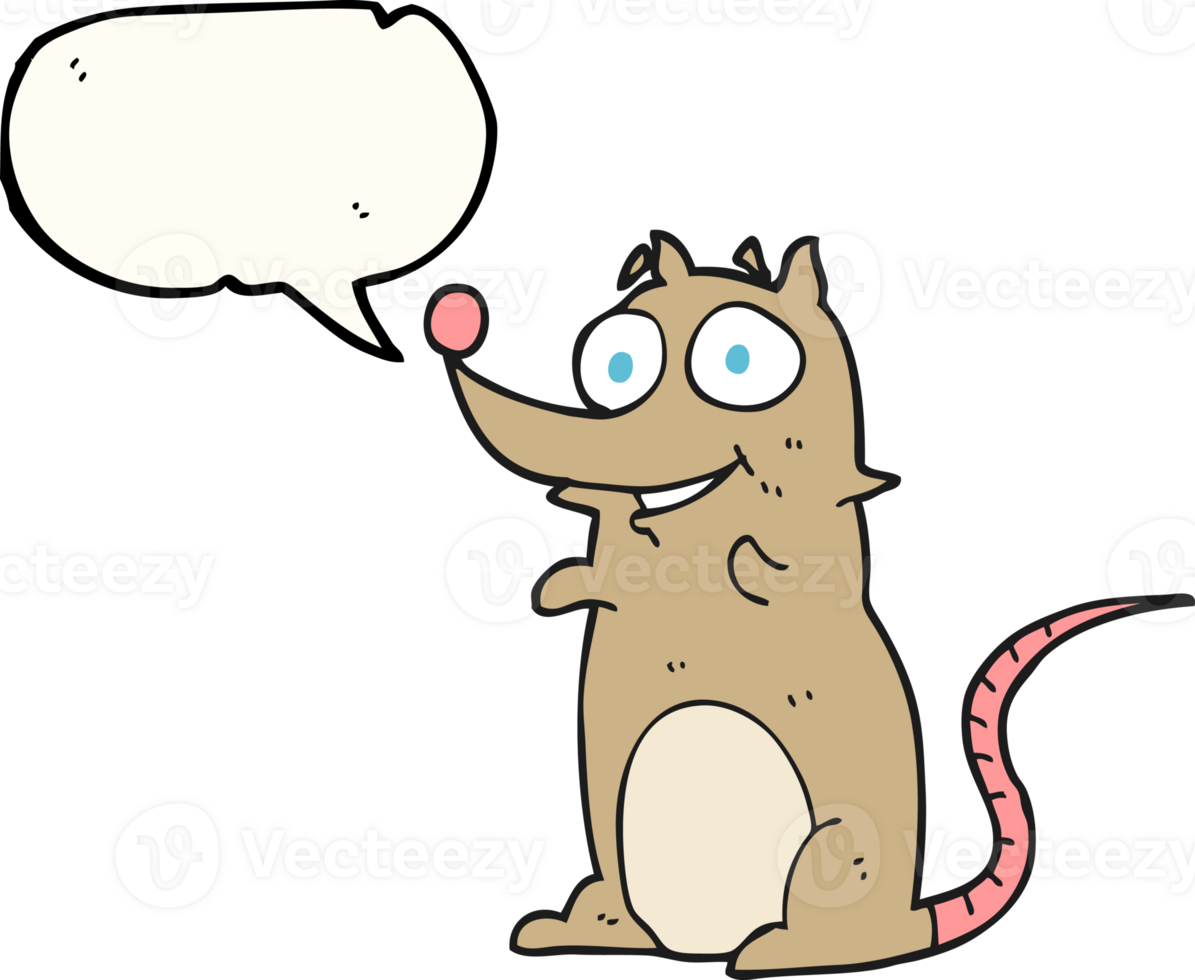 hand drawn speech bubble cartoon mouse png