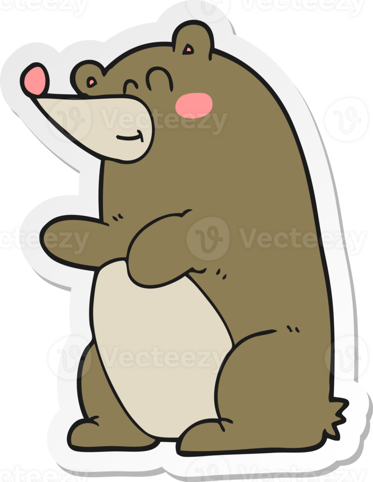 sticker of a cartoon bear png