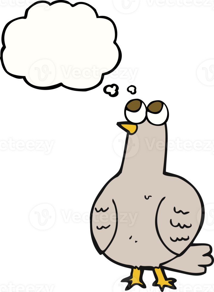 hand drawn thought bubble cartoon bird png