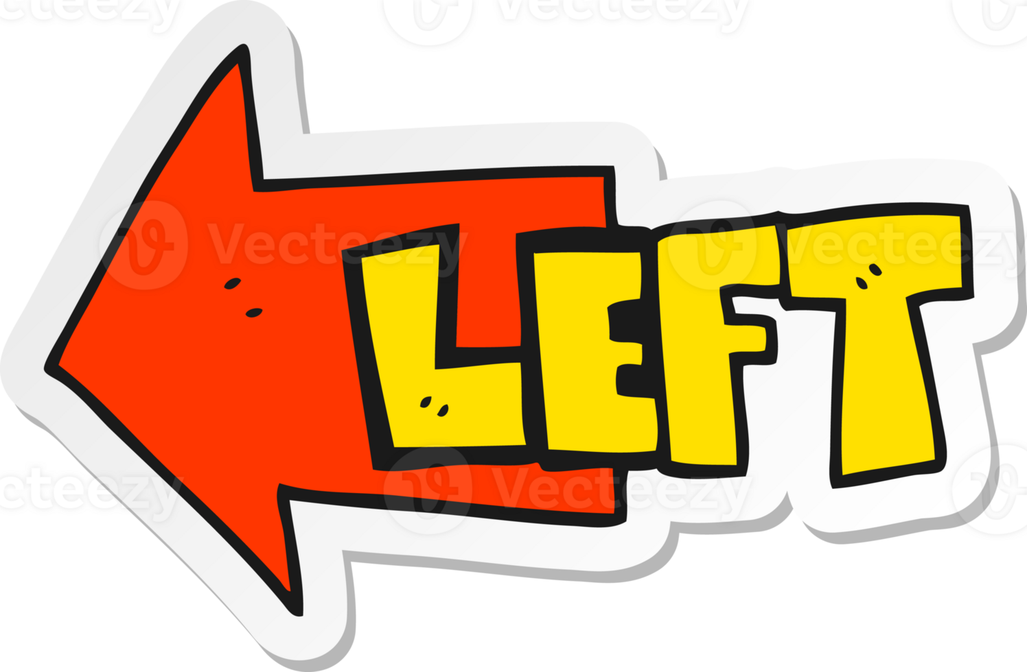 sticker of a cartoon left symbol png