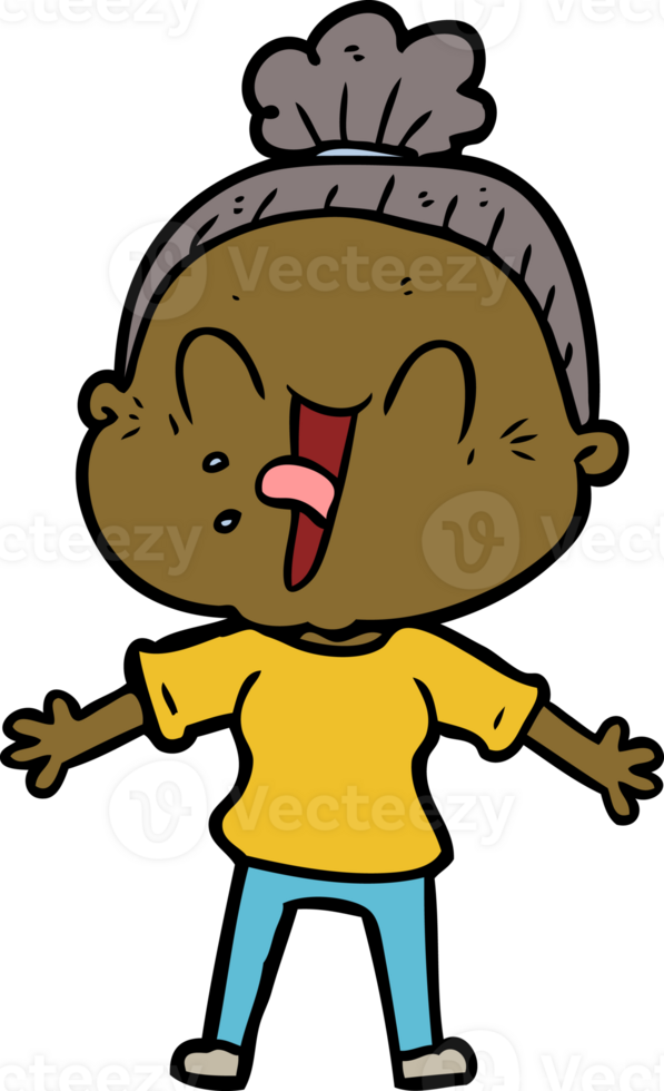 cartoon happy old woman png