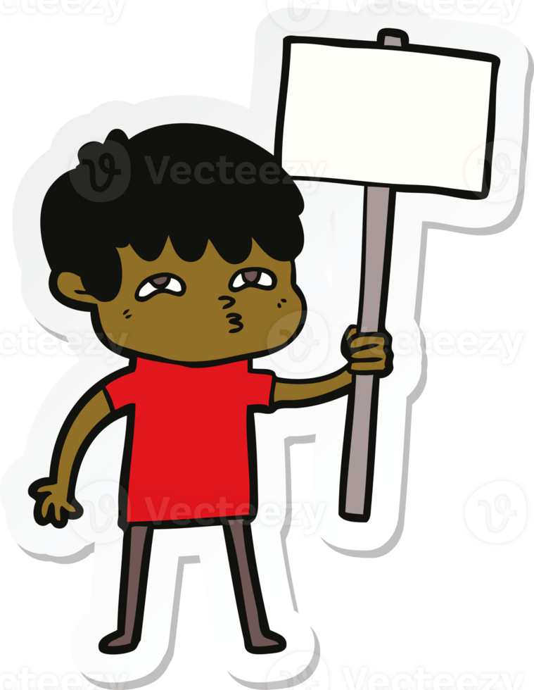 sticker of a cartoon curious man png
