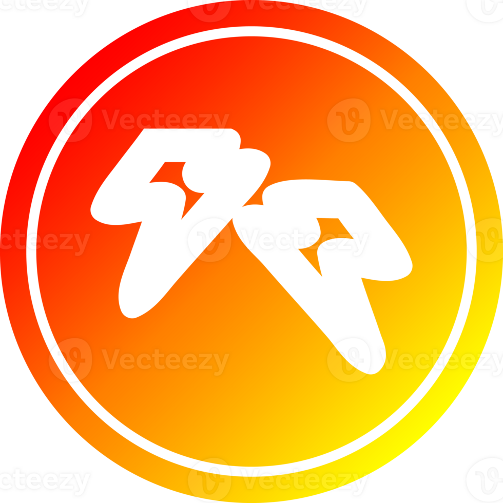 lightning bolts circular icon with warm gradient finish png