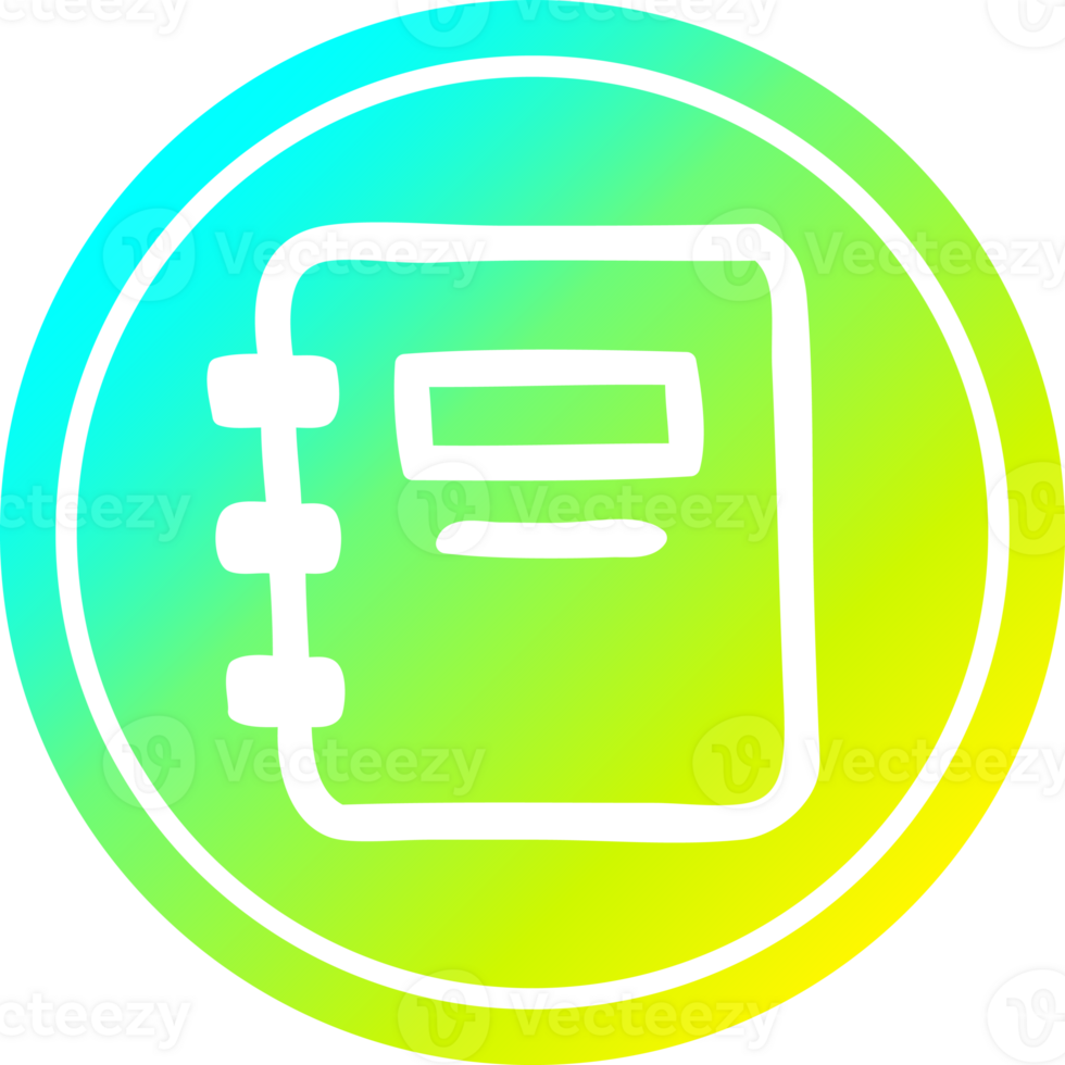note book circular icon with cool gradient finish png