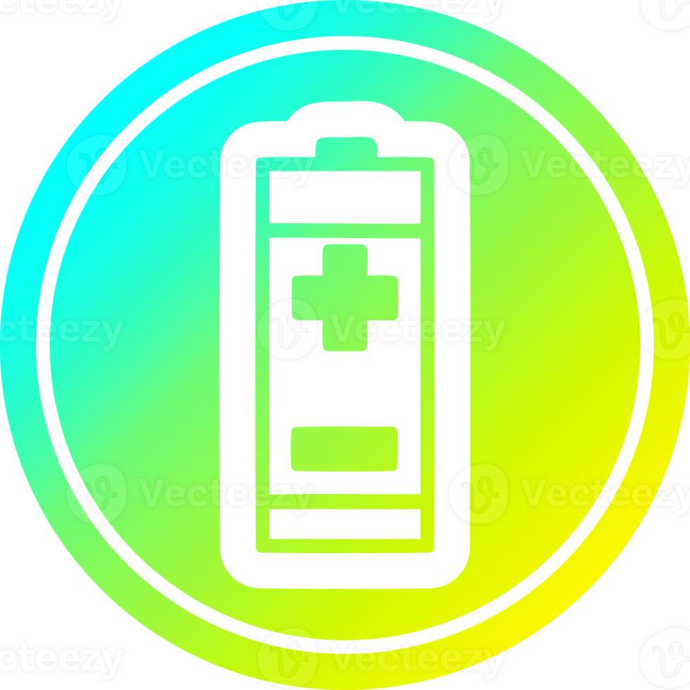 battery circular icon with cool gradient finish png