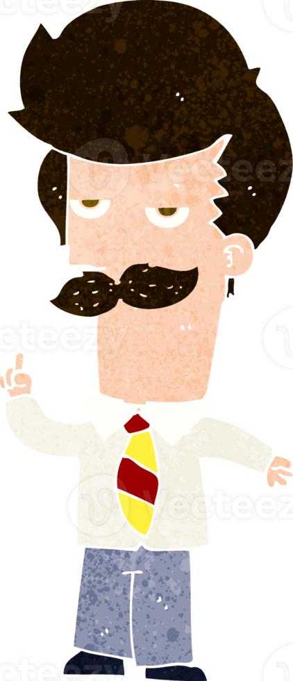 cartoon man with mustache explaining png