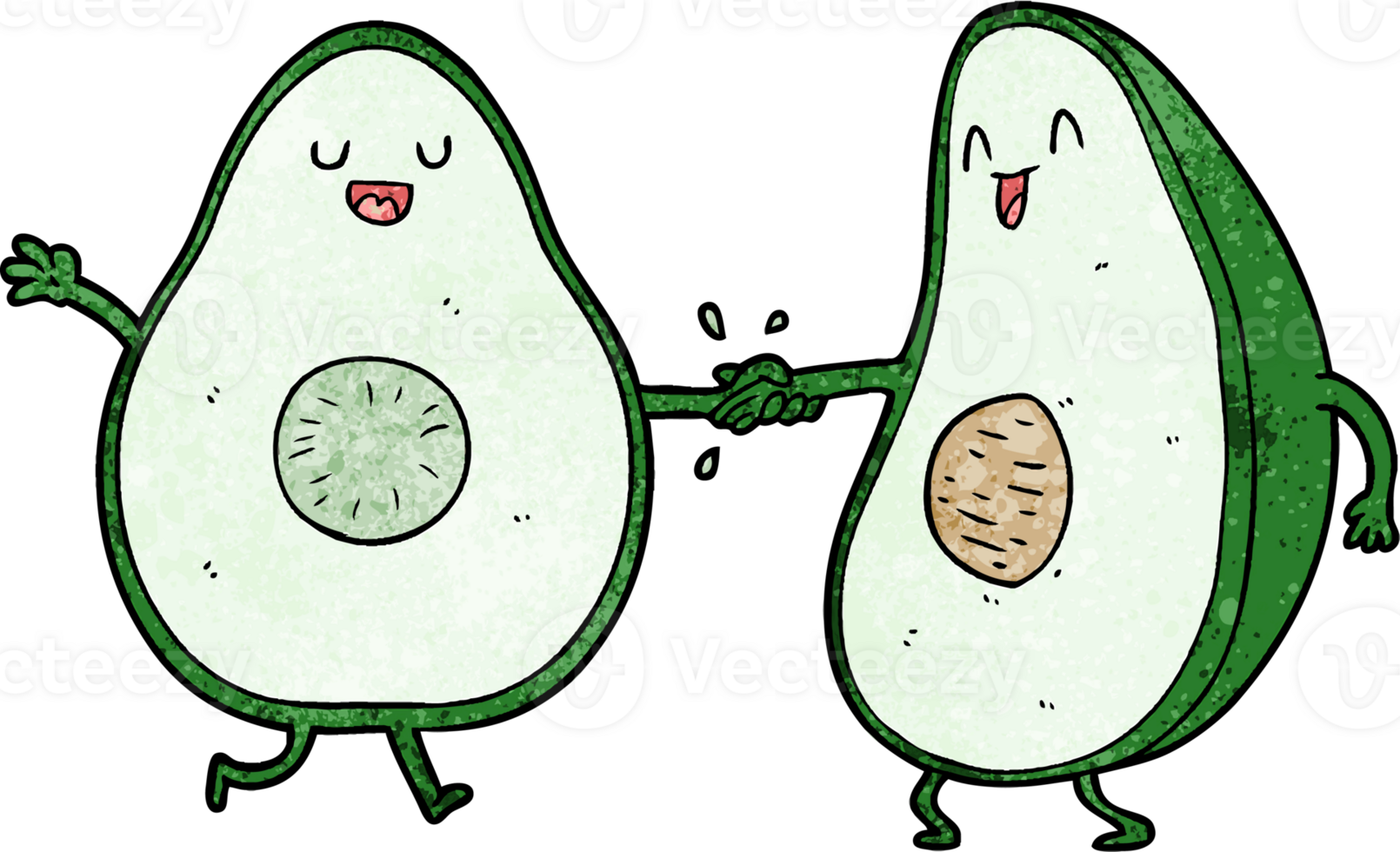 cartoon dancing avocados png