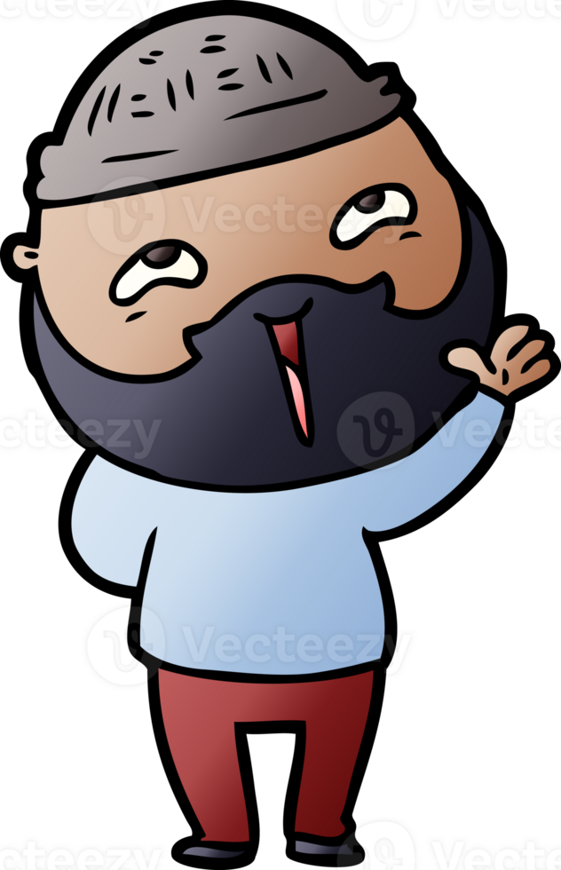 cartoon happy bearded man png