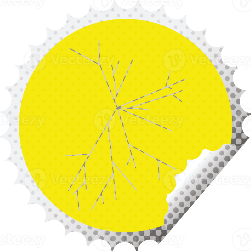 cracked screen graphic   illustration round sticker stamp png