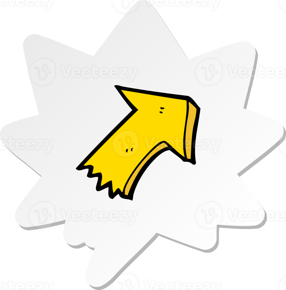 cartoon pointing arrow with speech bubble sticker png