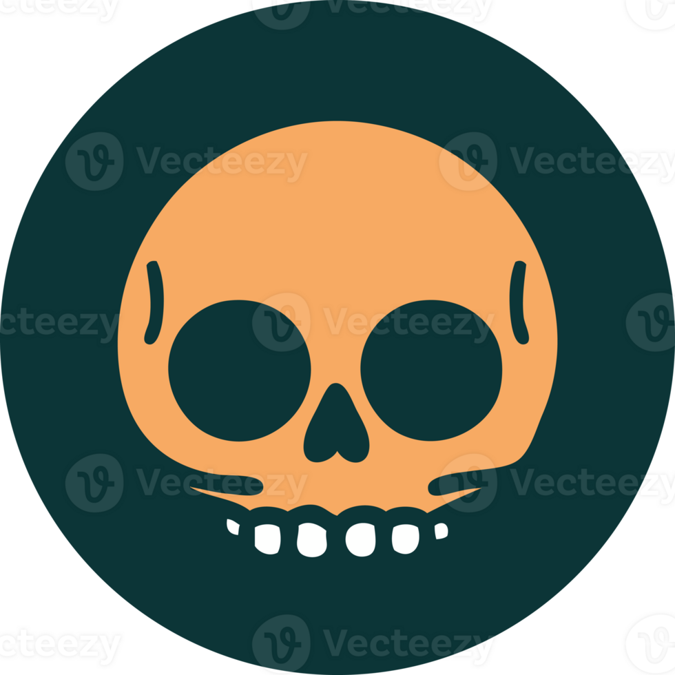 iconic tattoo style image of a skull png