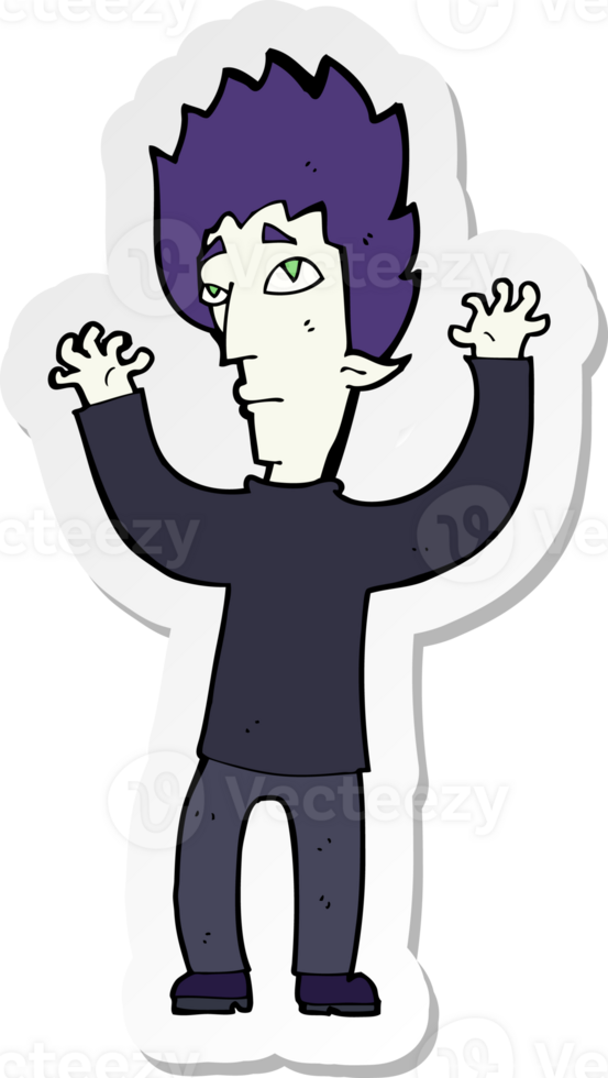 sticker of a cartoon vampire giving up png