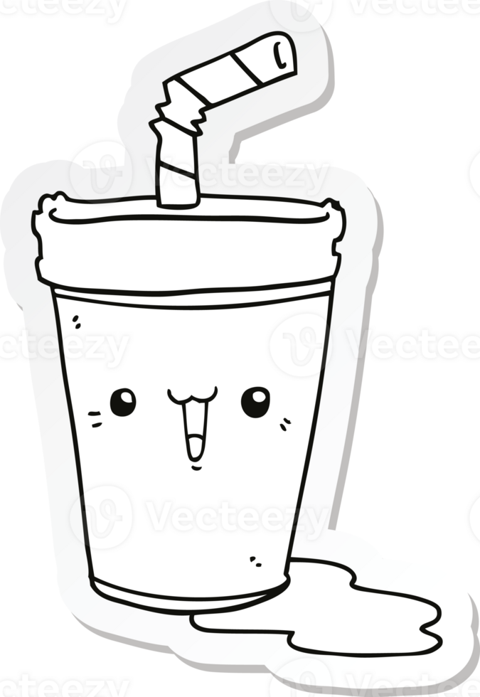 sticker of a cute cartoon soda png
