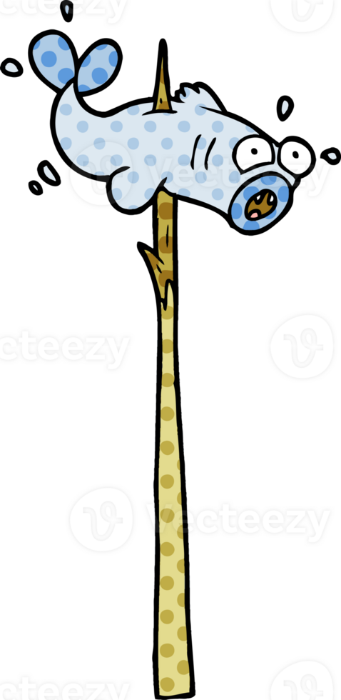 speared fish cartoon png