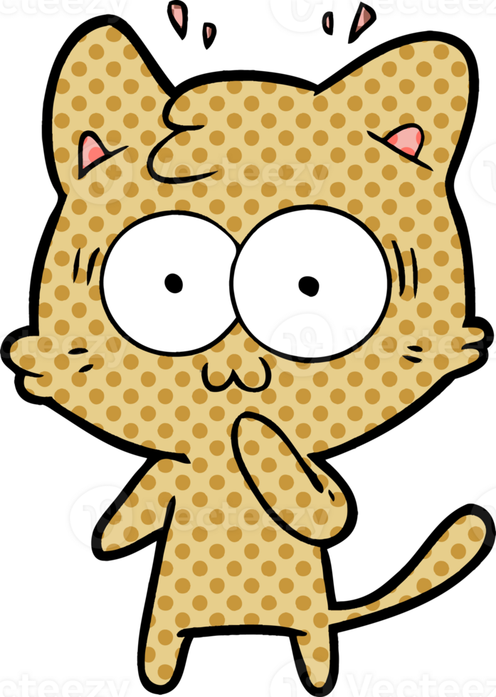 cartoon surprised cat png