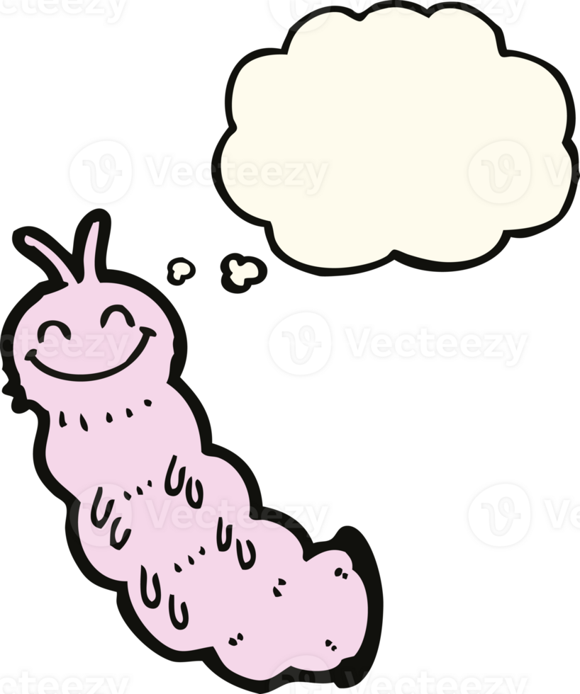 cartoon caterpillar with thought bubble png