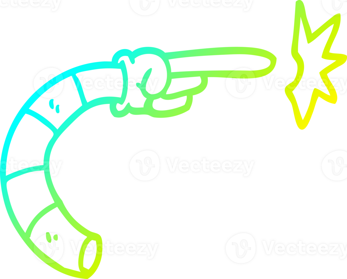 cold gradient line drawing of a cartoon arm gesture png