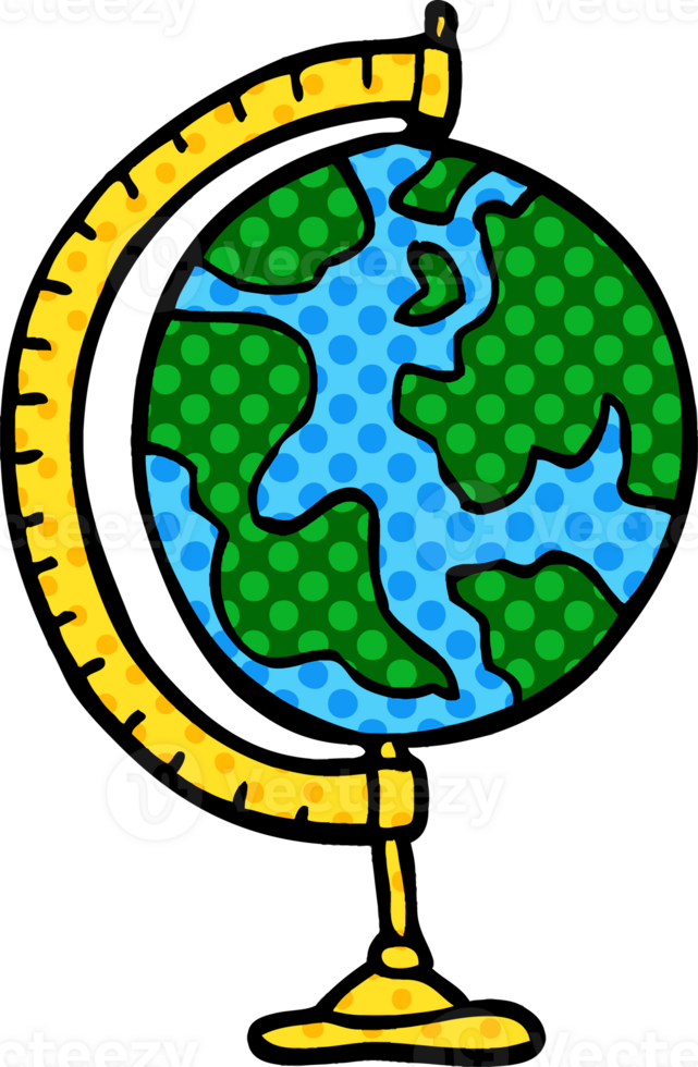 cartoon doodle globe png