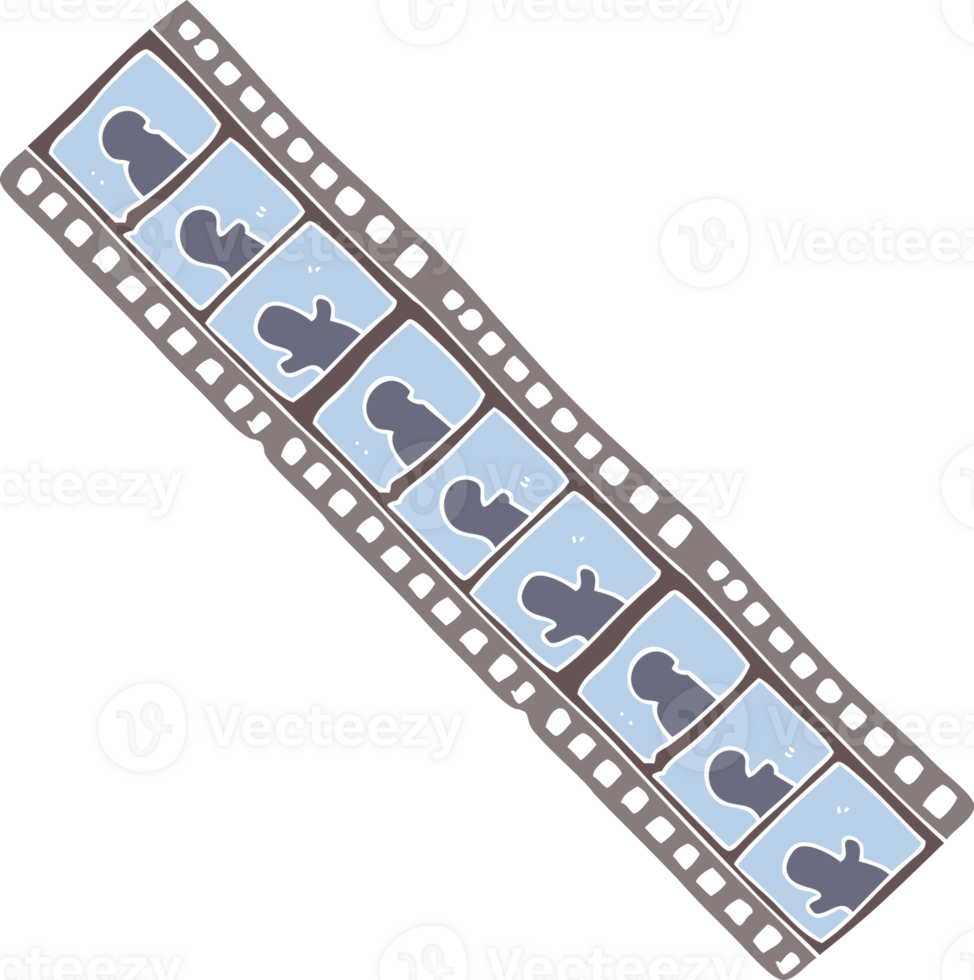 flat color illustration of film strip png