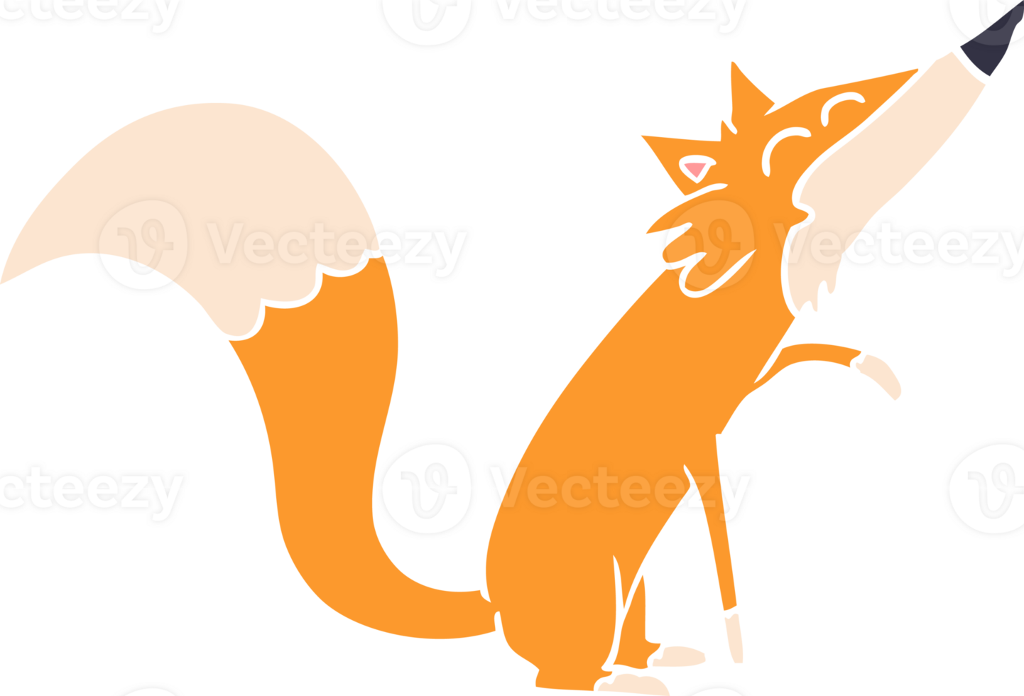 flat color style cartoon fox png