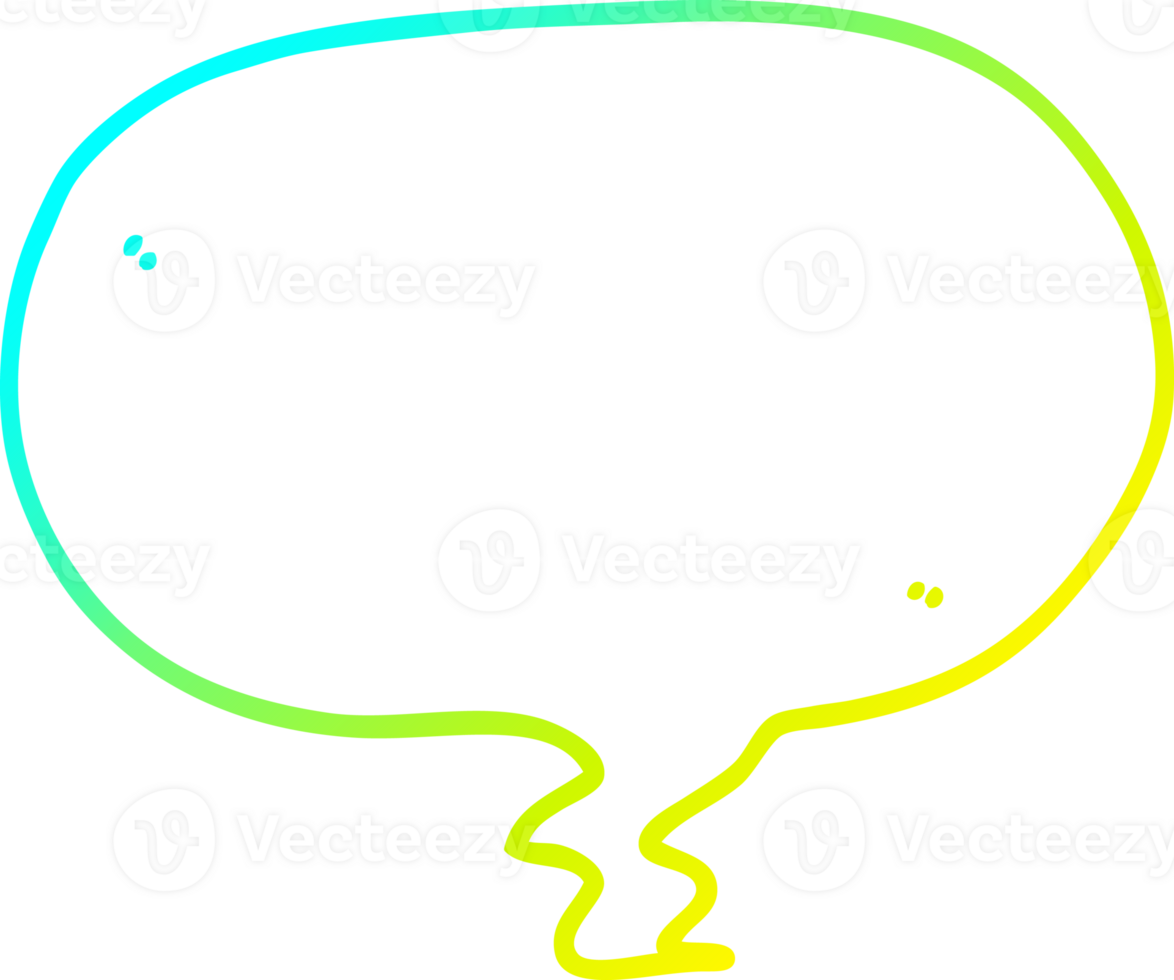 cold gradient line drawing of a cartoon speech bubble png