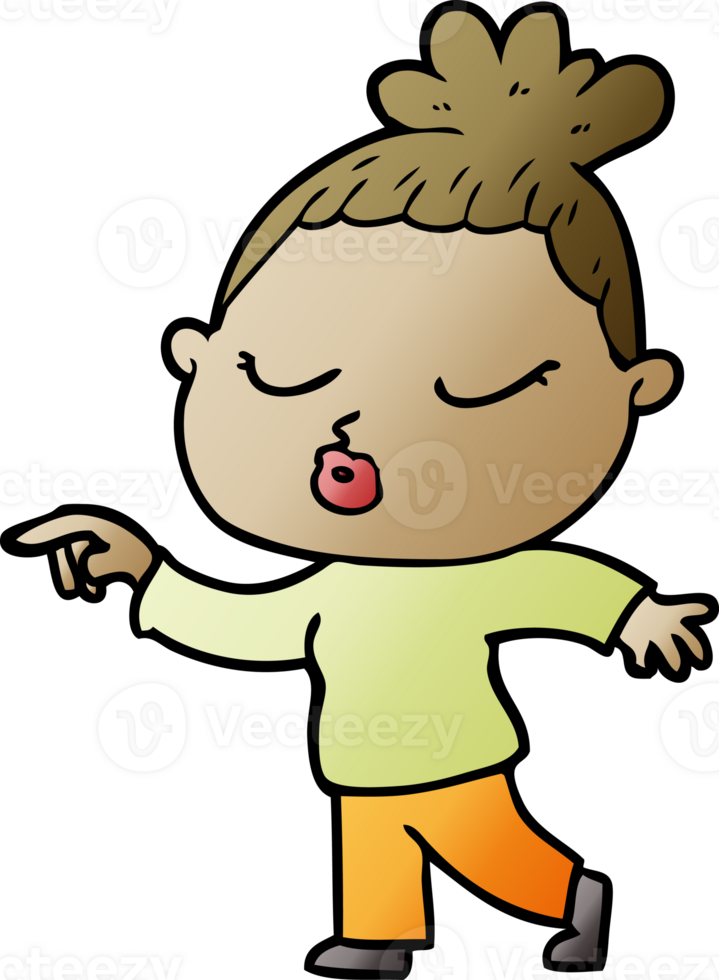 cartoon calm woman png