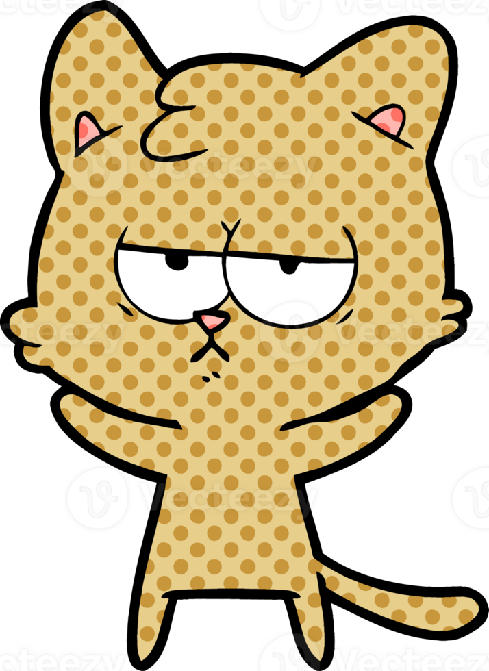 bored cartoon cat png