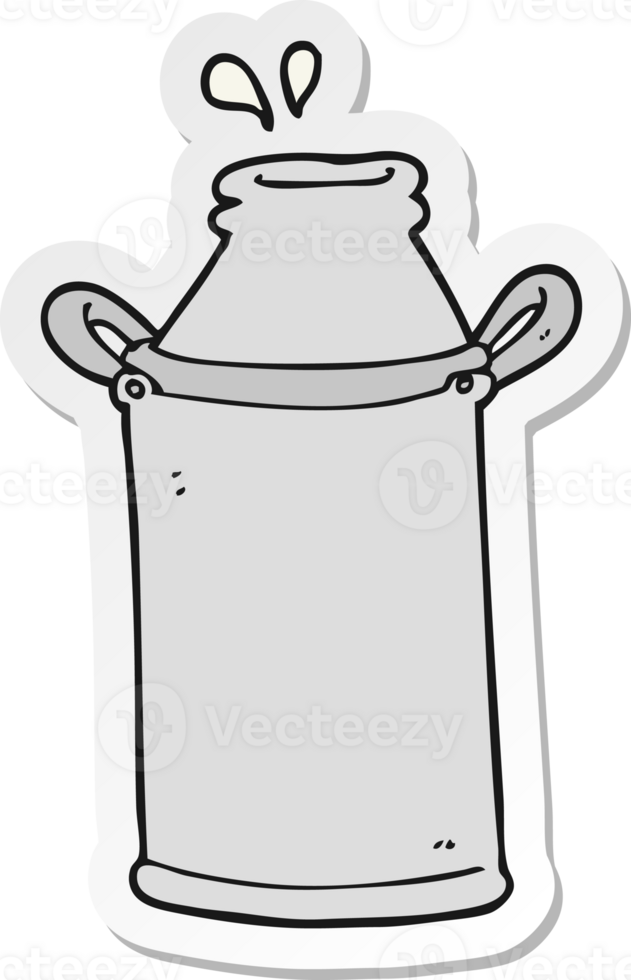 sticker of a cartoon milk barrel png