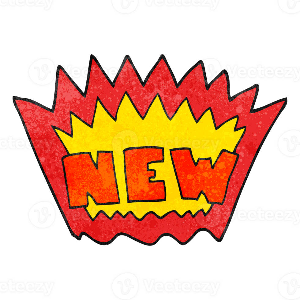 hand textured cartoon NEW symbol png
