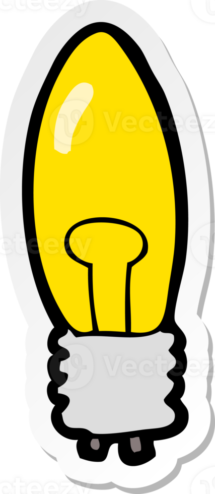 sticker of a cartoon electric light bulb png