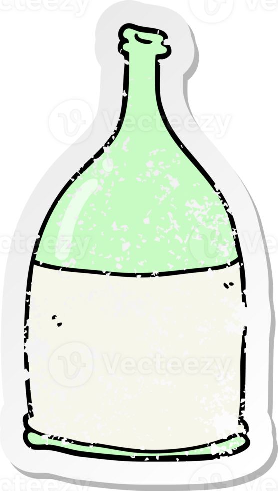 adesivo angosciato di una bottiglia di cartone animato png