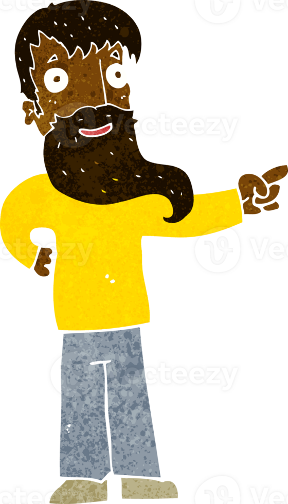 cartoon man with beard pointing png