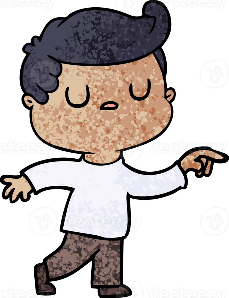 cartoon aloof man pointing finger png