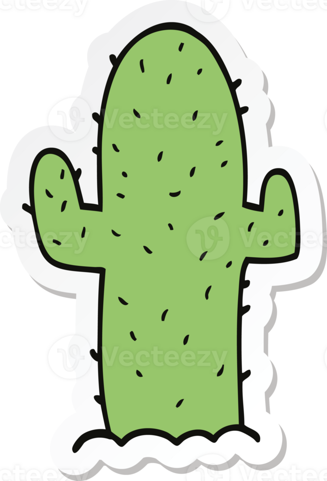sticker of a cartoon cactus png