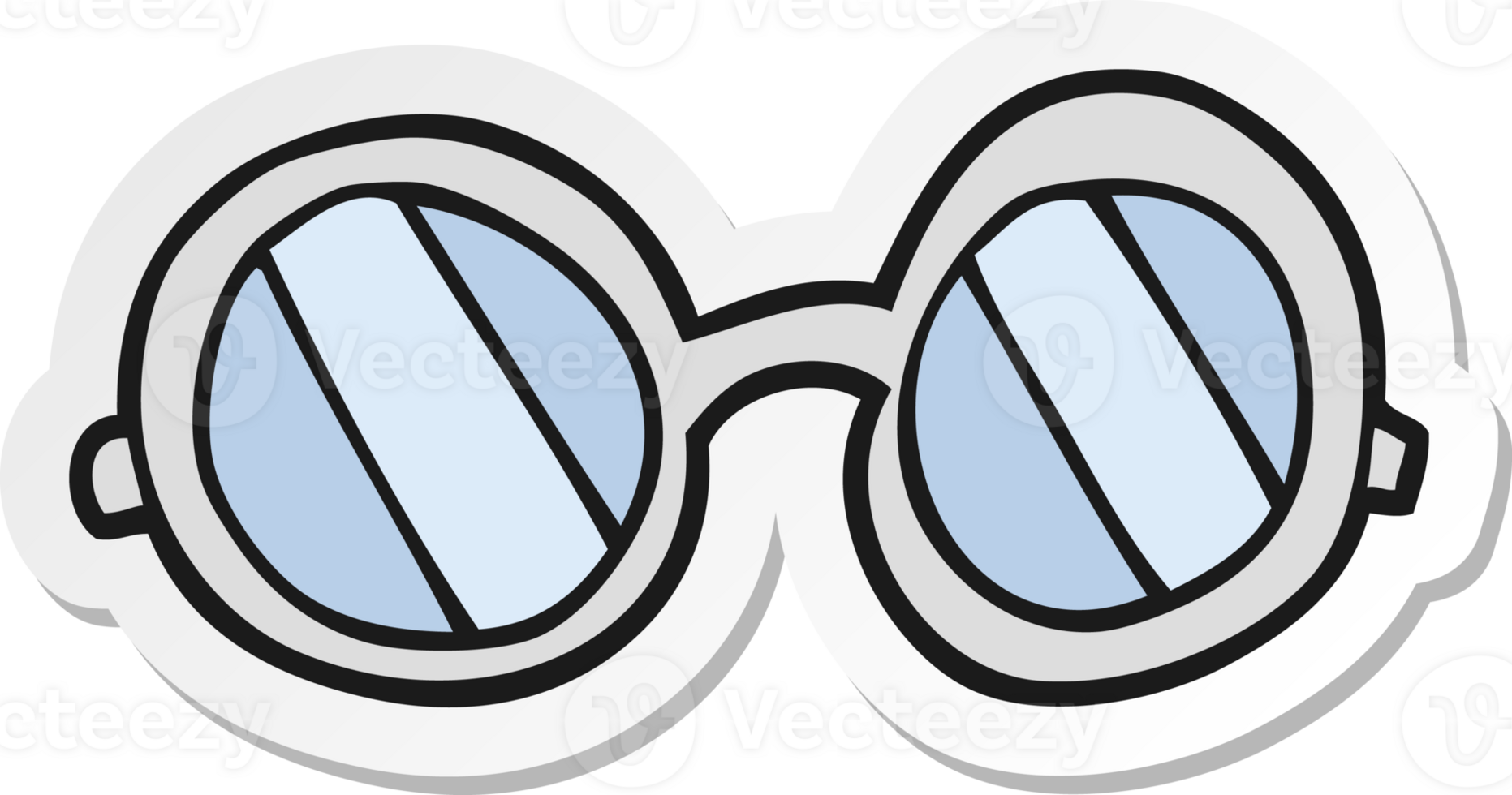sticker of a cartoon glasses png