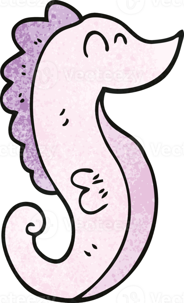 cartoon doodle sea horse png
