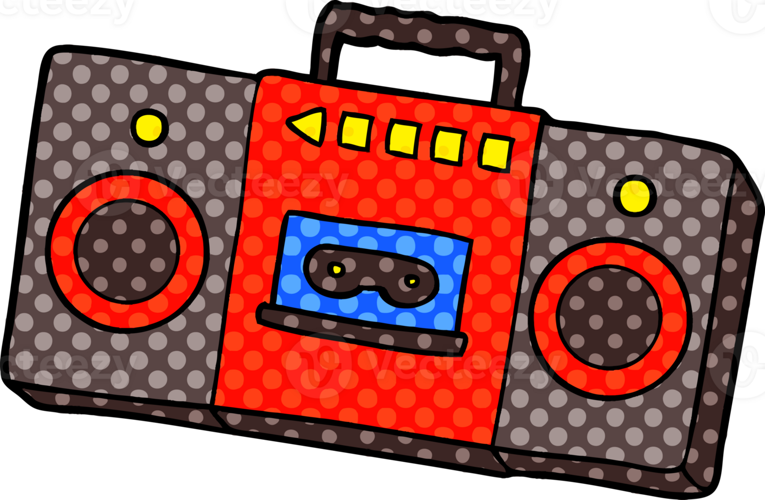 cartoon retro cassette tape player png
