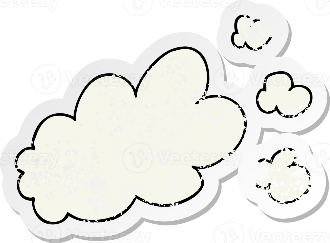 distressed sticker of a cartoon puff of smoke png