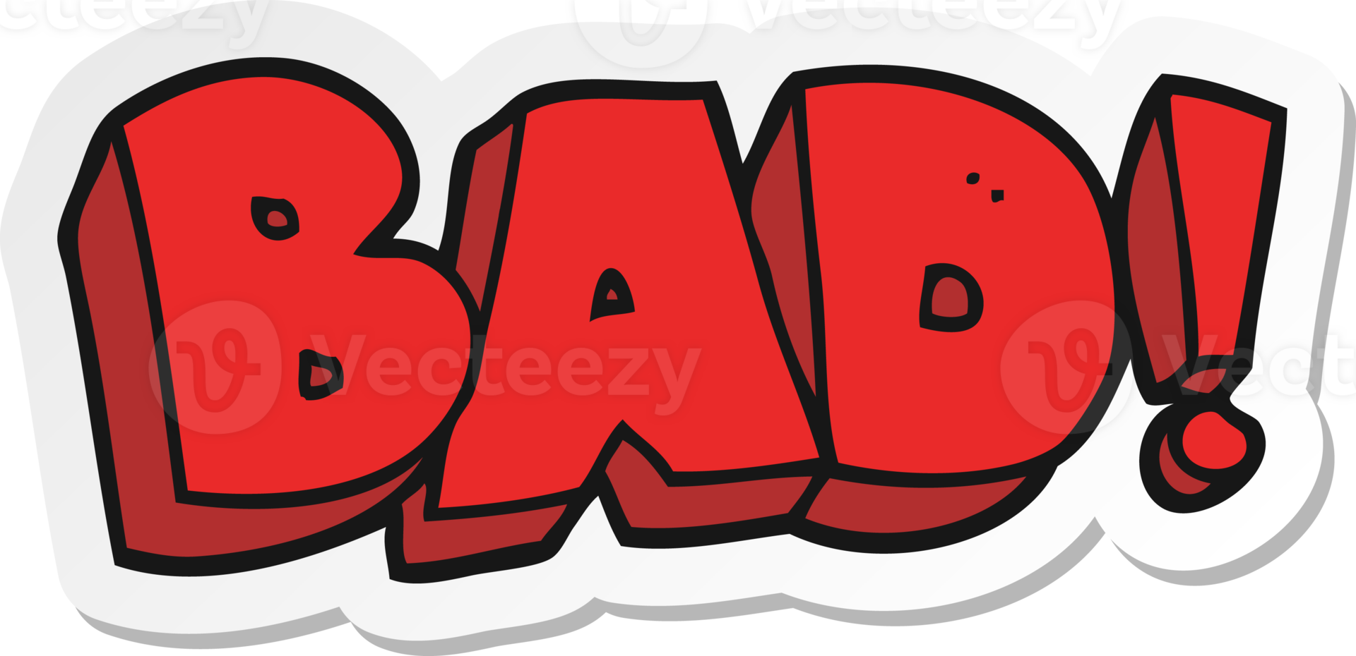 sticker of a cartoon Bad symbol png