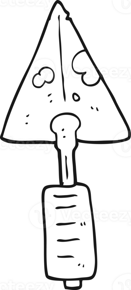 main tiré noir et blanc dessin animé truelle png